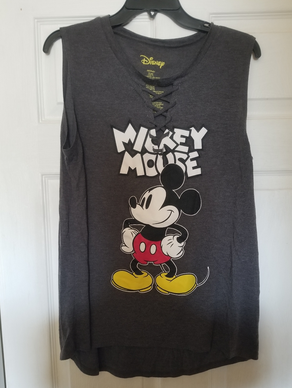 Disney Women's Gray Mickey Mouse Tank Top Size XL